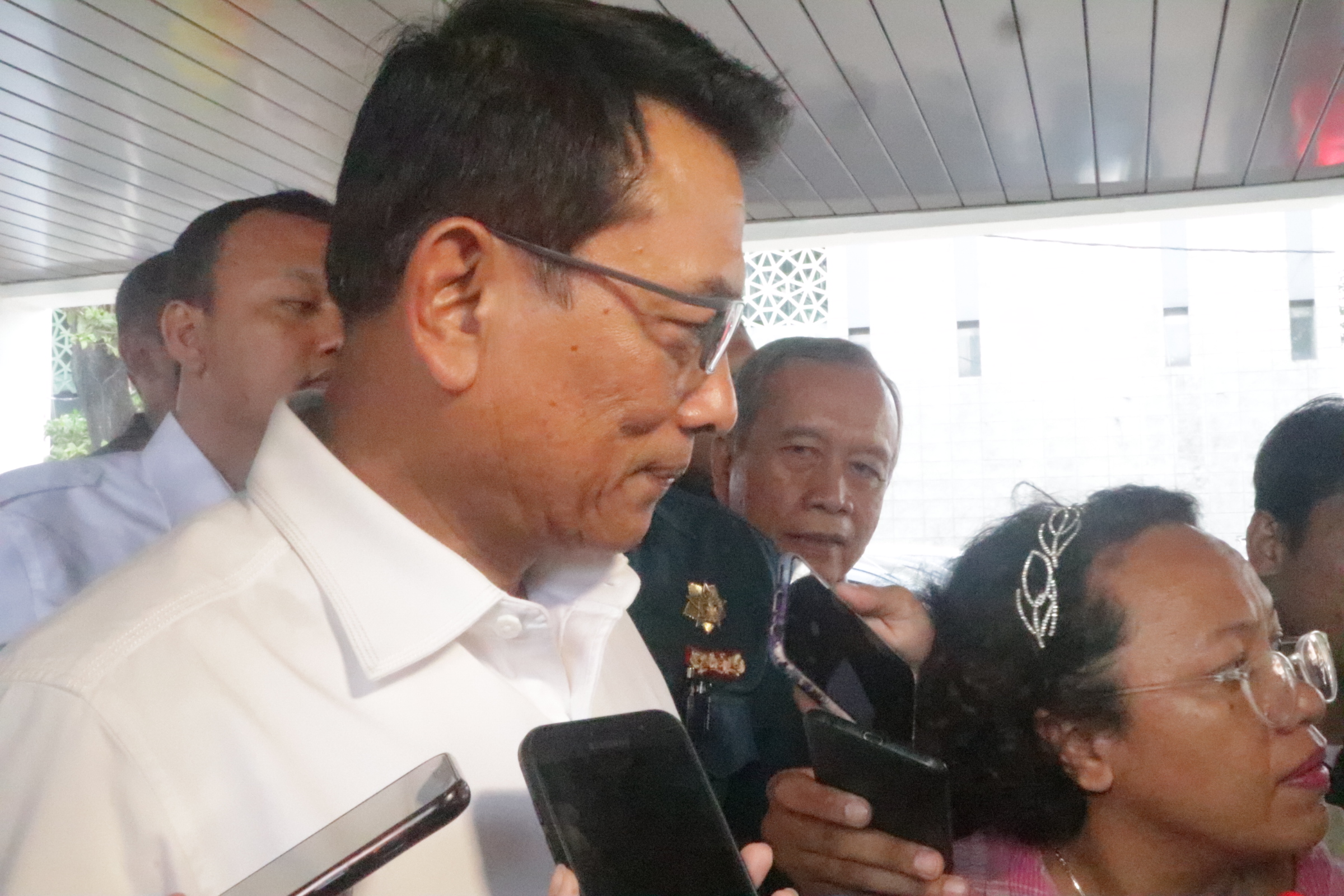 Jenderal TNI (Purn) Moeldoko usai menyampaikan Kuliah Umum Tantangan Ketahanan Nasional Masa Kini. (Topcareer.id/Hilda Ilhamil Arofah)