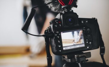 Camera recording a video for a DIY blogger