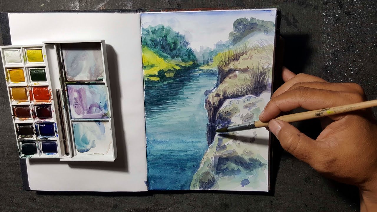 Teknik yang biasa digunakan untuk melukis dengan cat air adalah teknik