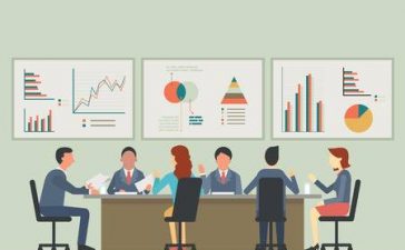 44708436-stock-vector-businesspeople-man-and-woman-talking-discussing-in-meeting-room-with-chart-and-graph-statistics-back