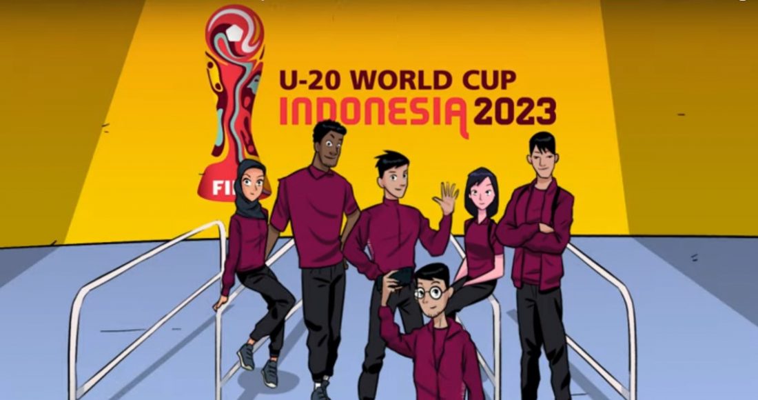 Ilustrasi program relawan untuk FIFA World Cup U-20 pada 2023.