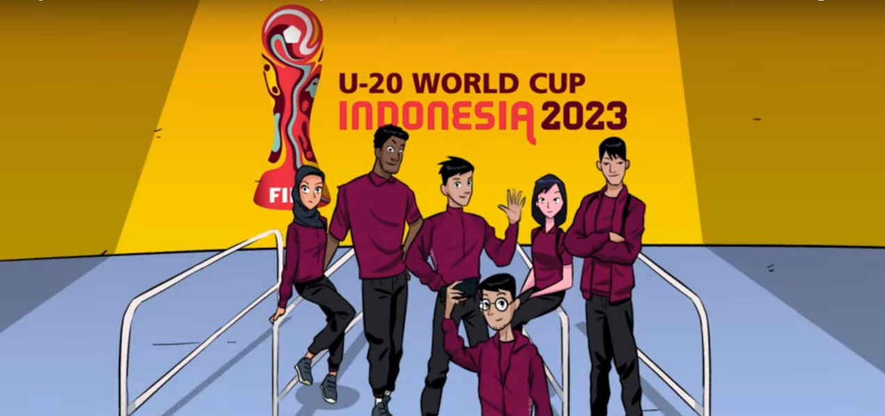 Ilustrasi program relawan untuk FIFA World Cup U-20 pada 2023.