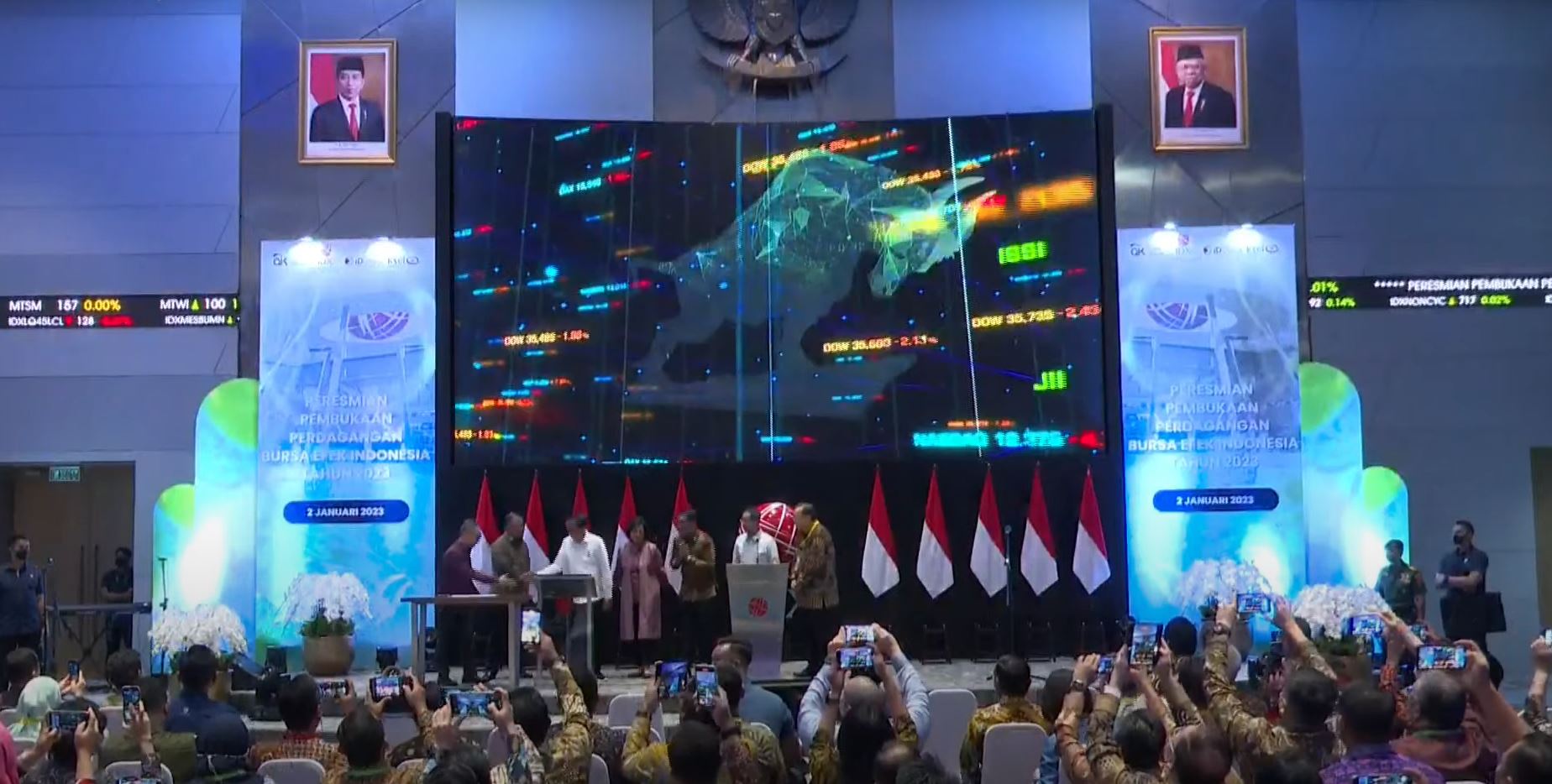 Presiden buka perdagangan bursa efek Indonesia 2023.