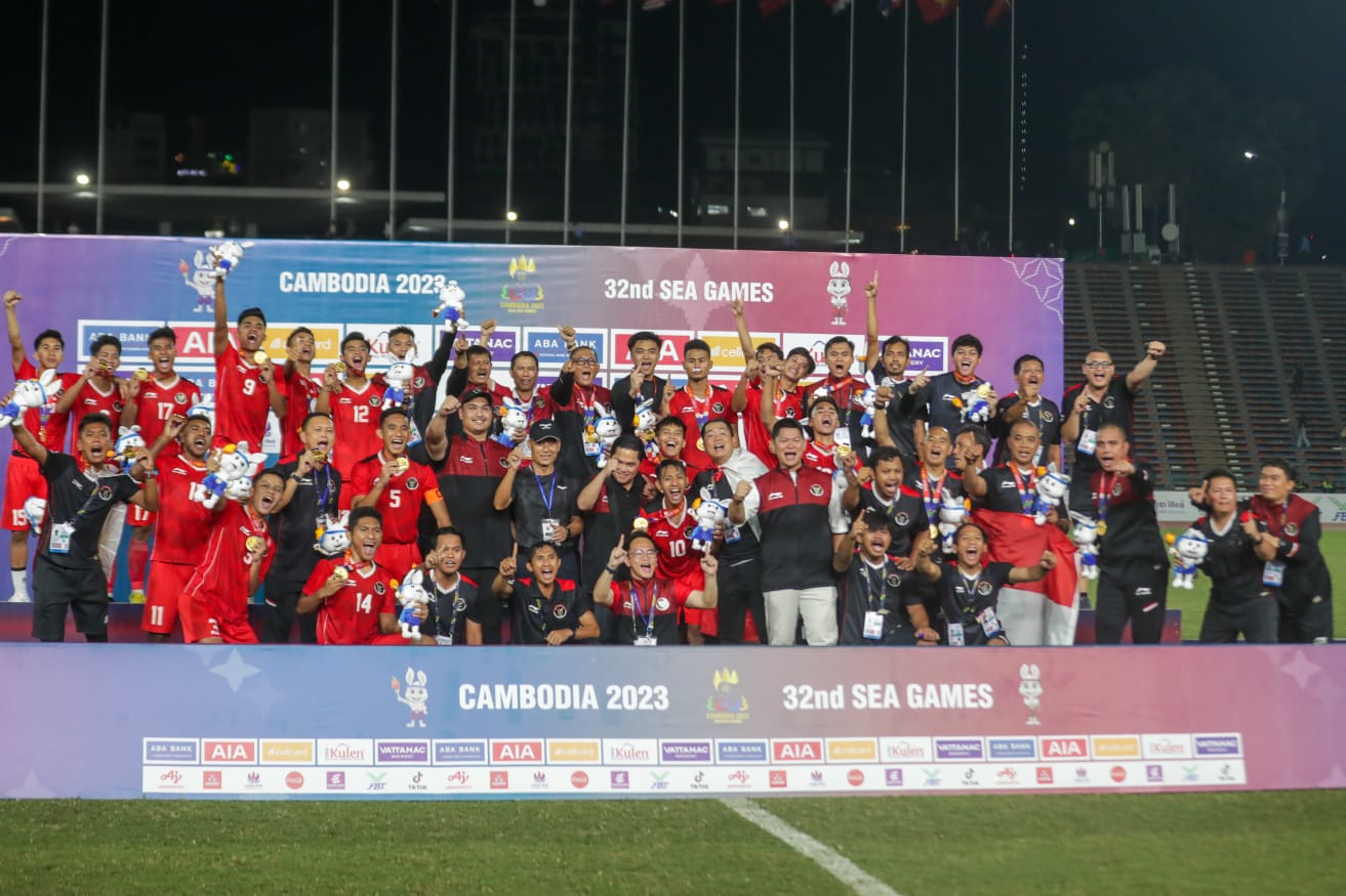 Timnas Indonesia di ajang SEA Games 2023 Kamboja. (dok. Kemenpora)