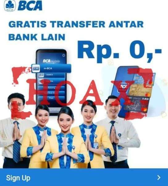 Modus penipuan transfer gratis antarbank mengatasnamakan BCA.