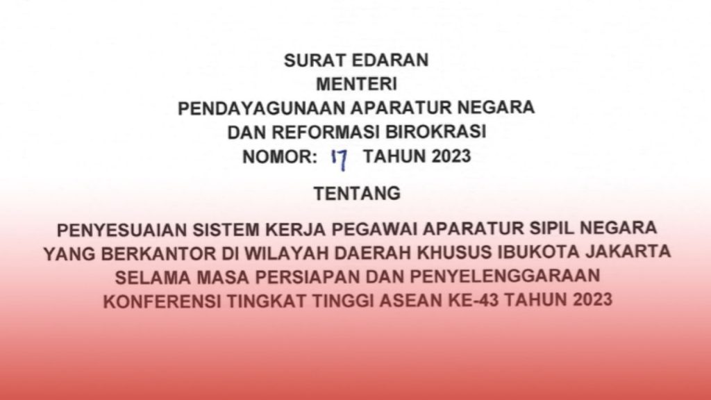 ASN di Jakarta diminta untuk WFH demi kelancaran KTT ASEAN pada 5-7 September.