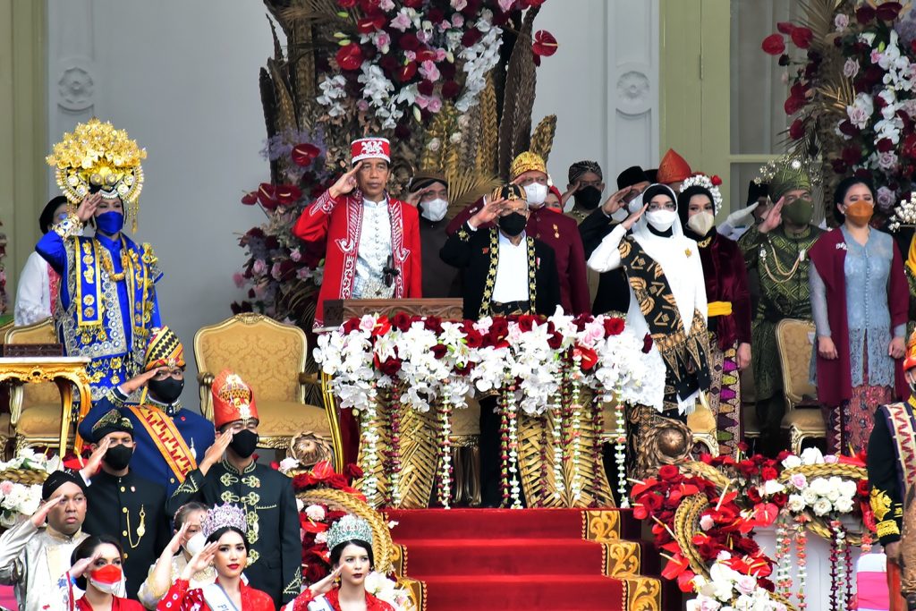 Upacara Proklamasi Kemerdekaan di Istana Kepresidenan.