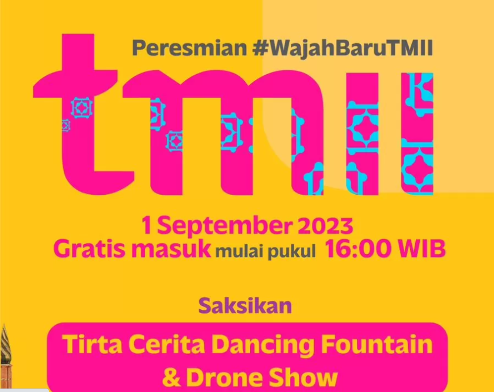 TMII gratiskan tiket masuk pada Jumat (1/9/2023), mulai pukul 16.00 WIB.