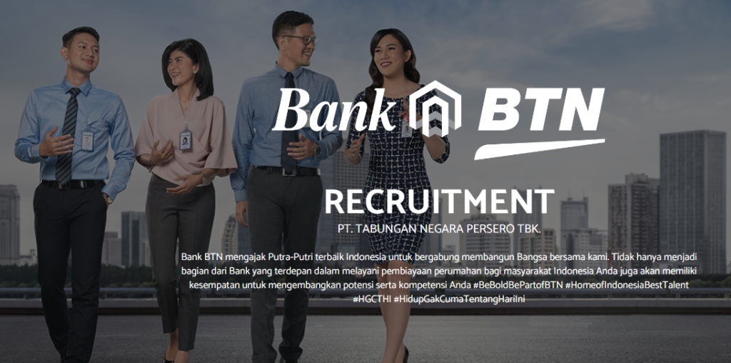 Bank BTN buka loker program Officer Development Program.