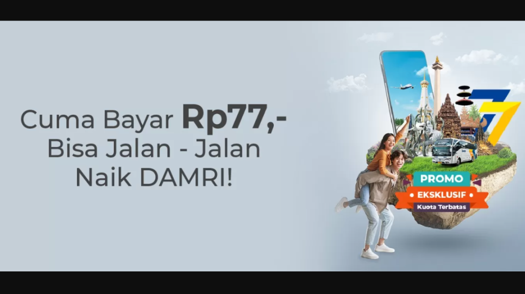 DAMRI bagi-bagi tiket promo dengan tarif Rp77 di Hari Ulang Tahun ke-77.