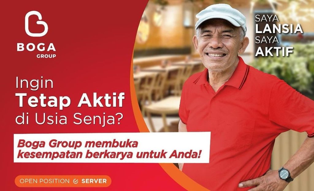 Ilustrasi Boga Group buka loker untuk lansia.