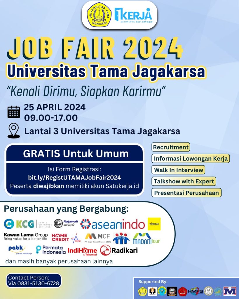 Universitas Tama Jagakarsa selenggarakan acara job fair 2024.